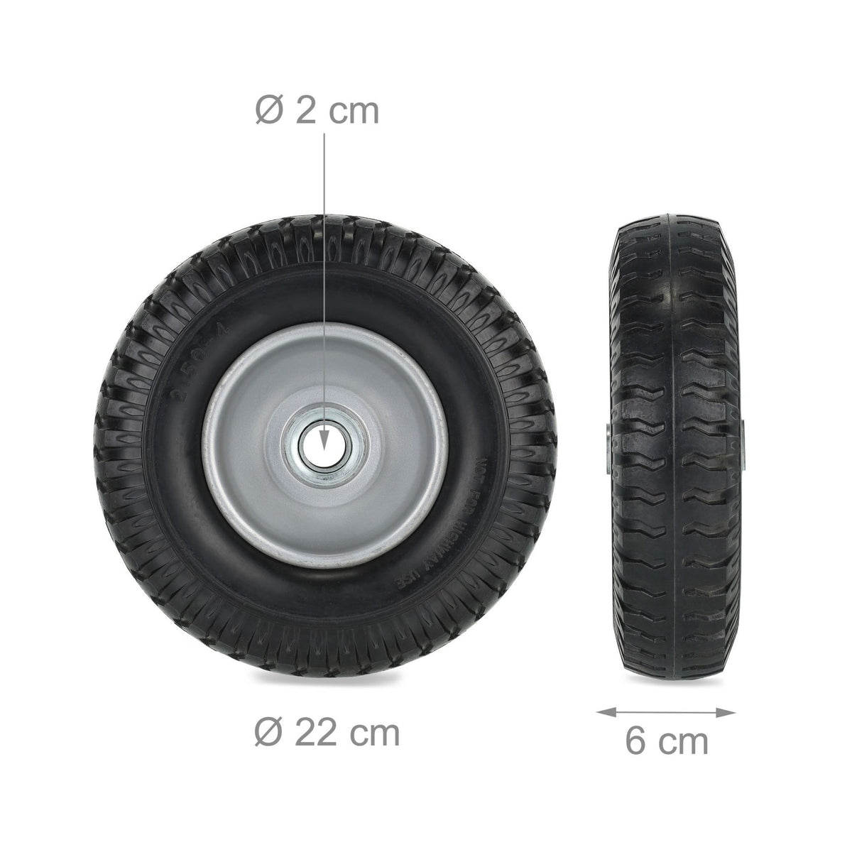 set of 2 wheelbarrow wheels 2.50-4