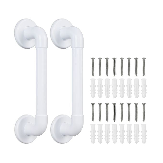 set of 2 white plastic handles