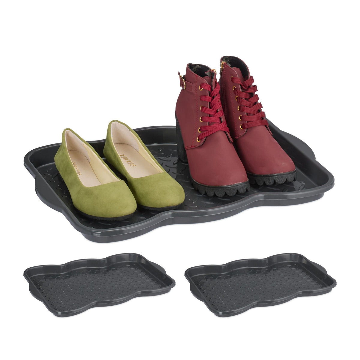 set of 3 drip trays for 2 pairs of shoes