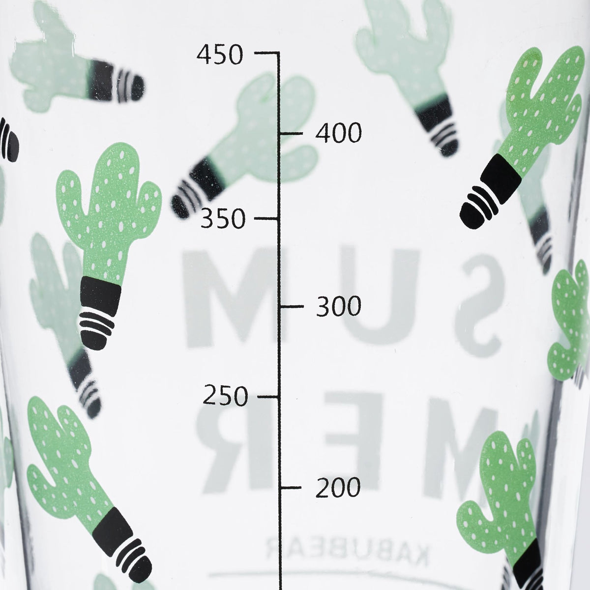 set of 4 drinking glasses with cactus motif
