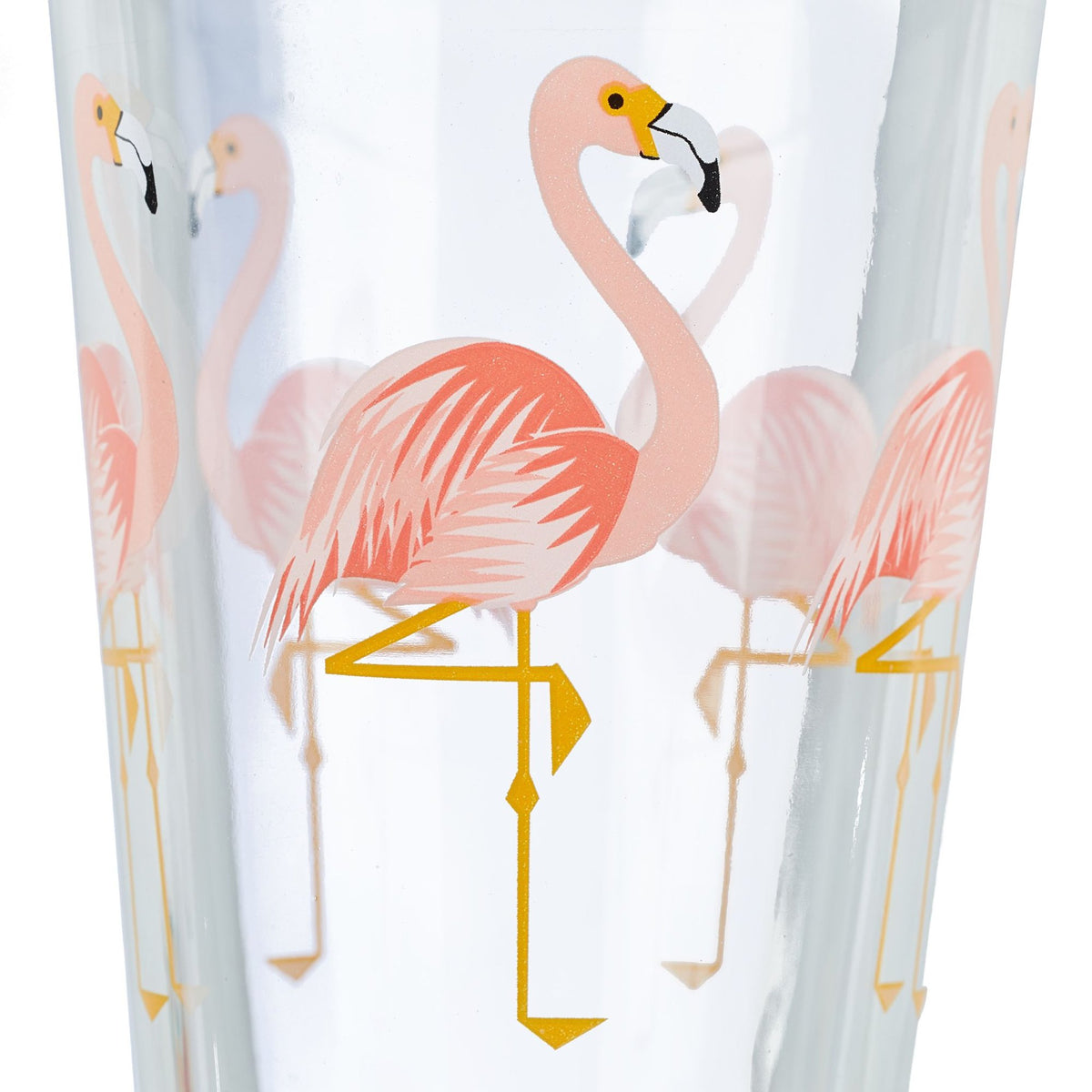 set of 4 glass bottles Flamingo