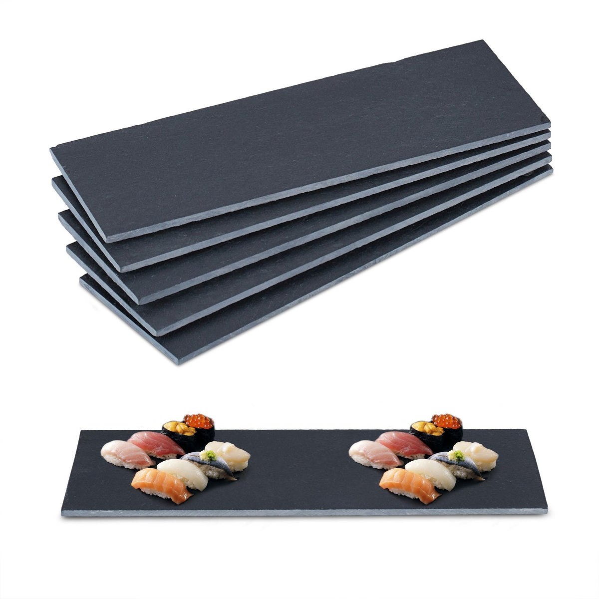 set of 6 slate tiles 30 x 10 cm