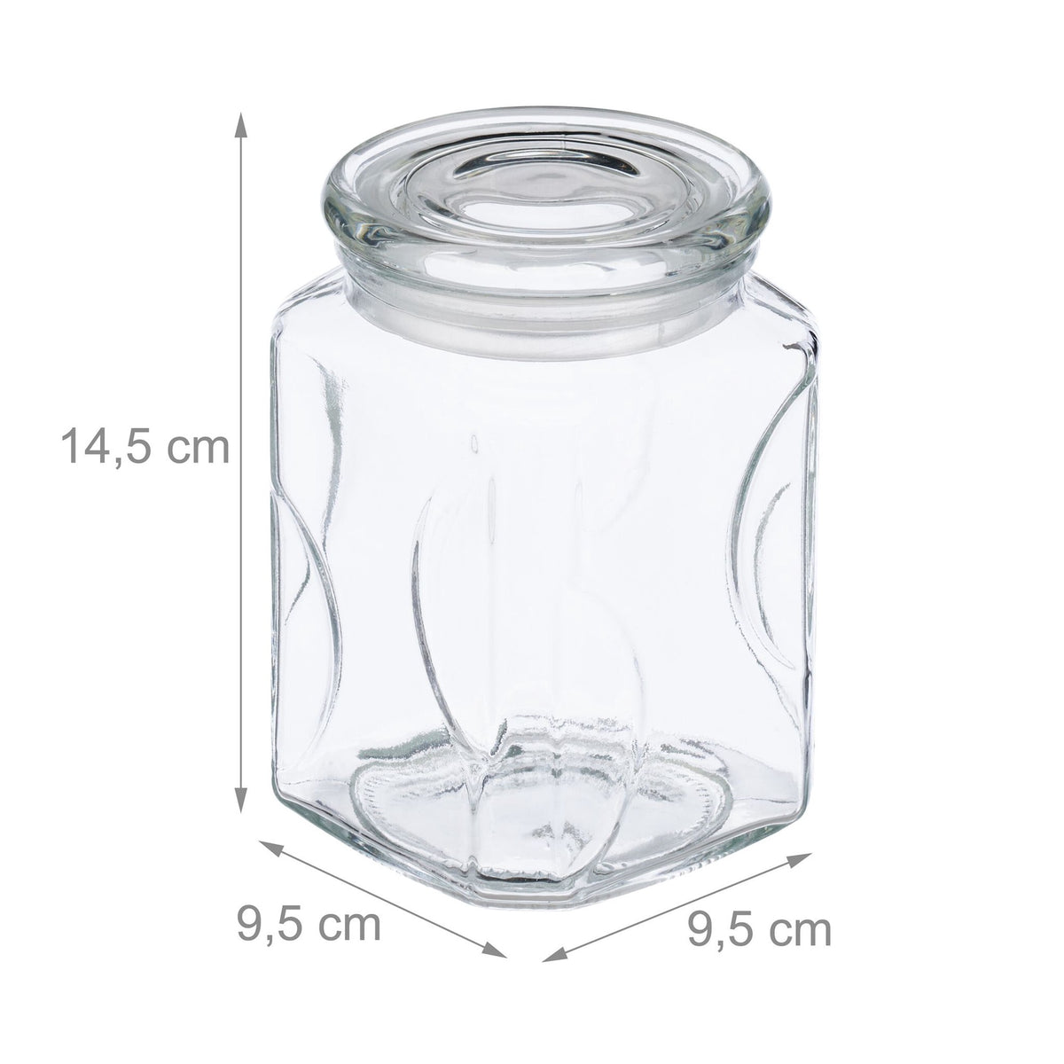 set of 6 storage jars with lids 750 ml