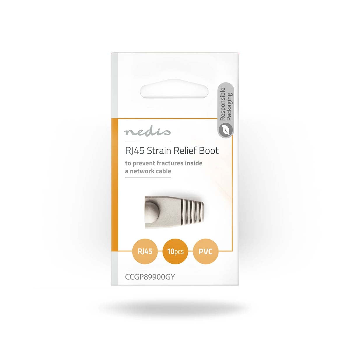 strain relief sleeve | RJ45 | PVC | Gray | Plastic bag | 10 pieces.