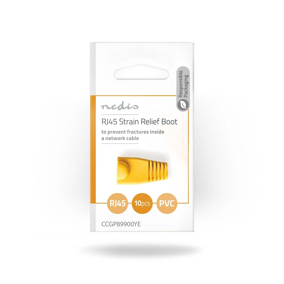 strain relief sleeve | RJ45 | PVC | Yellow | Plastic bag | 10 pieces.