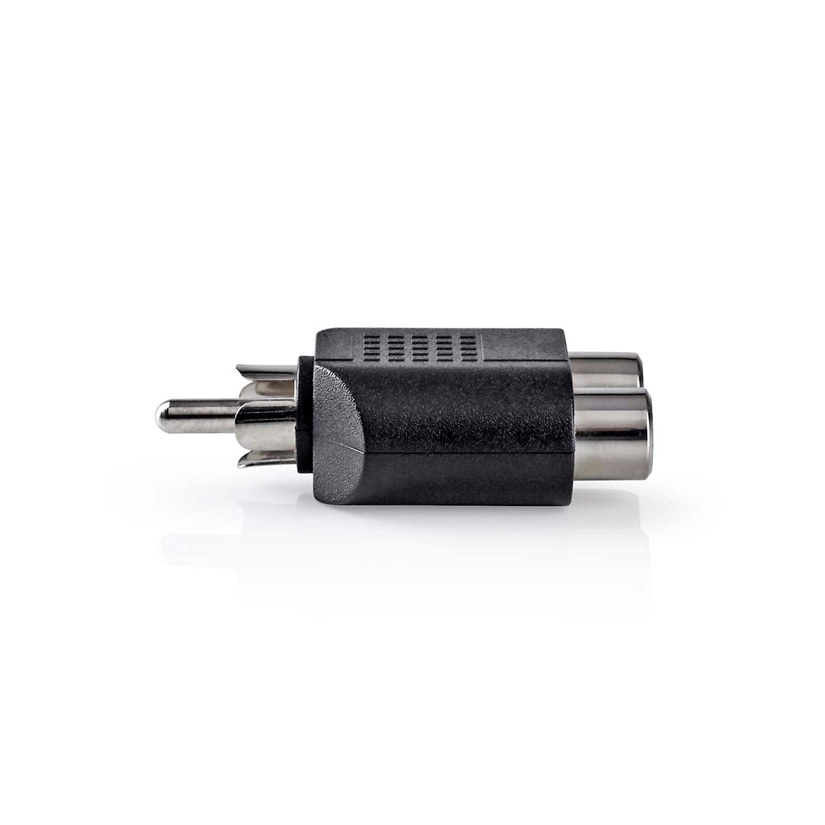 subwoofer Adapter | RCA Male | 2x RCA Female | Nickel Plated | Straight | ABS | Black | 1 pc. | Box