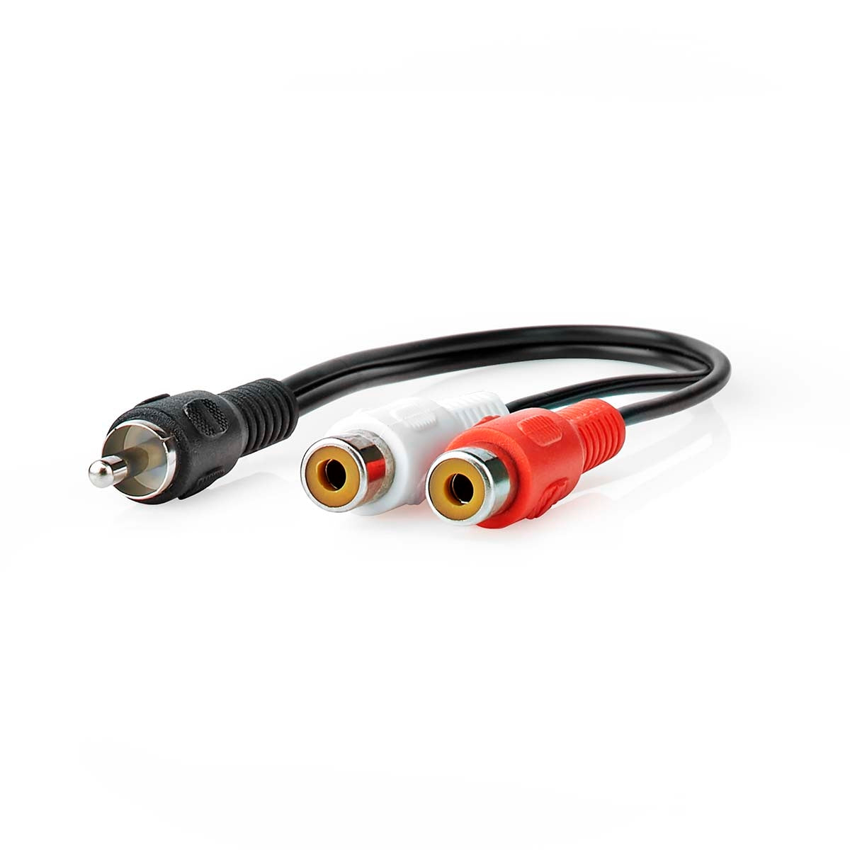 subwoofer Cable | RCA Male | 2x RCA Female | Nickel plated | 0.20 m | Round | 5.0 x 2.5 mm | Black | Blisters