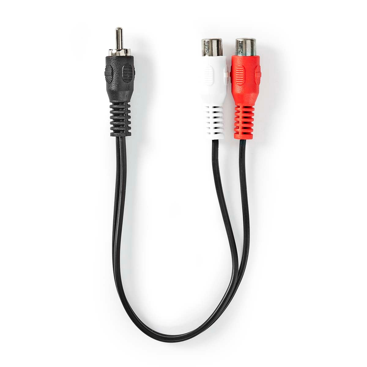 subwoofer Cable | RCA Male | 2x RCA Female | Nickel plated | 0.20 m | Round | 5.0 x 2.5 mm | Black | Blisters