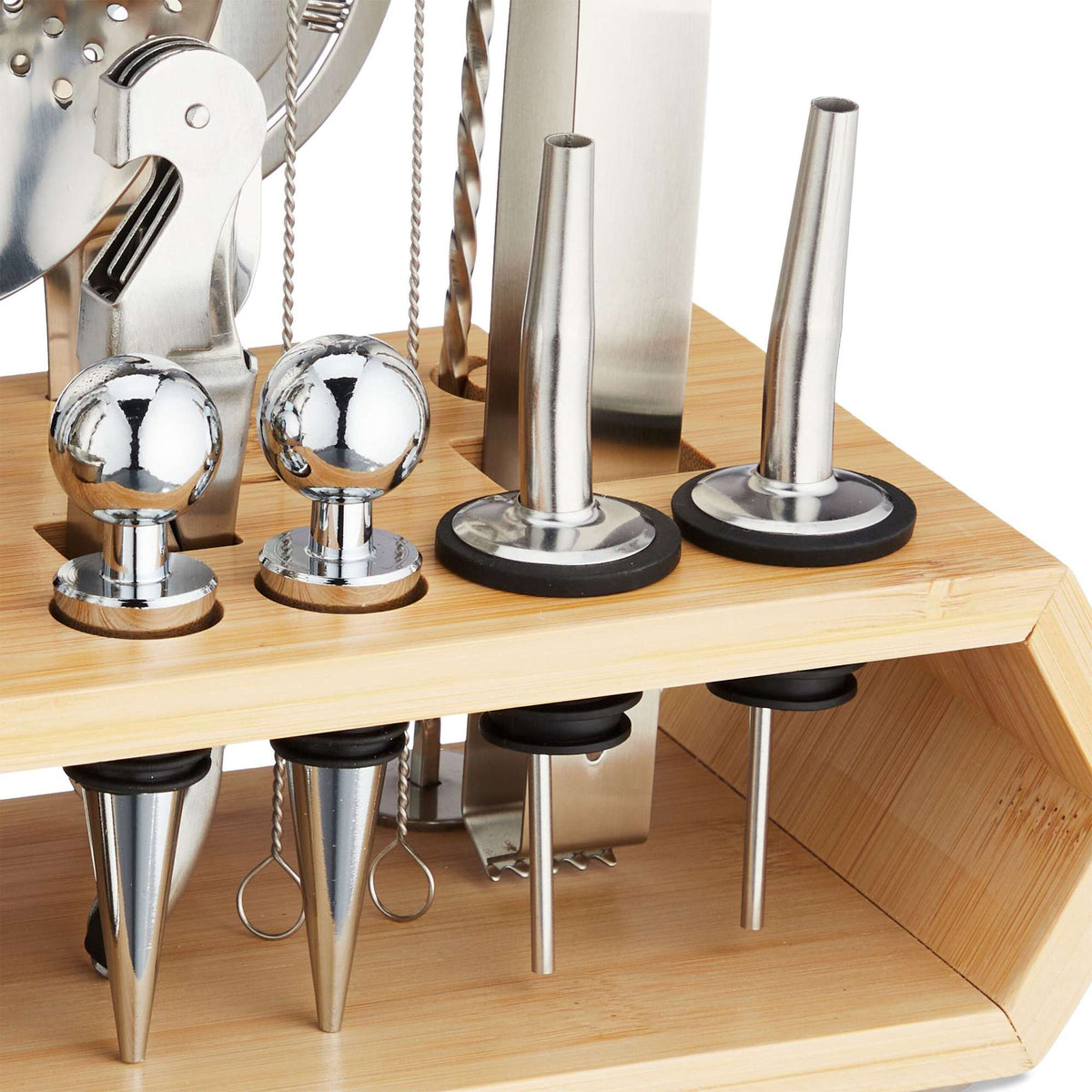 the 16-piece cocktail set with stand