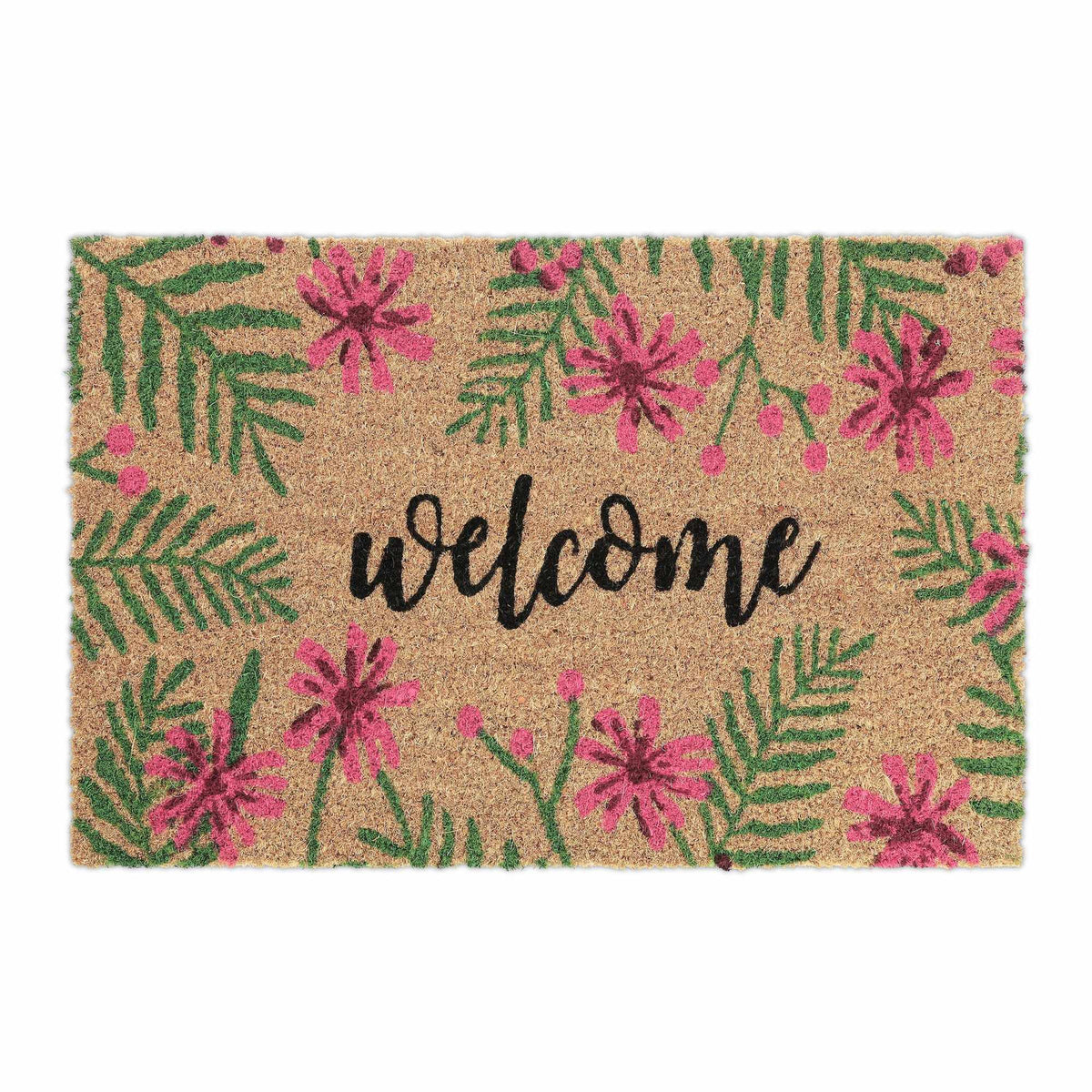 tropical welcome coir doormat