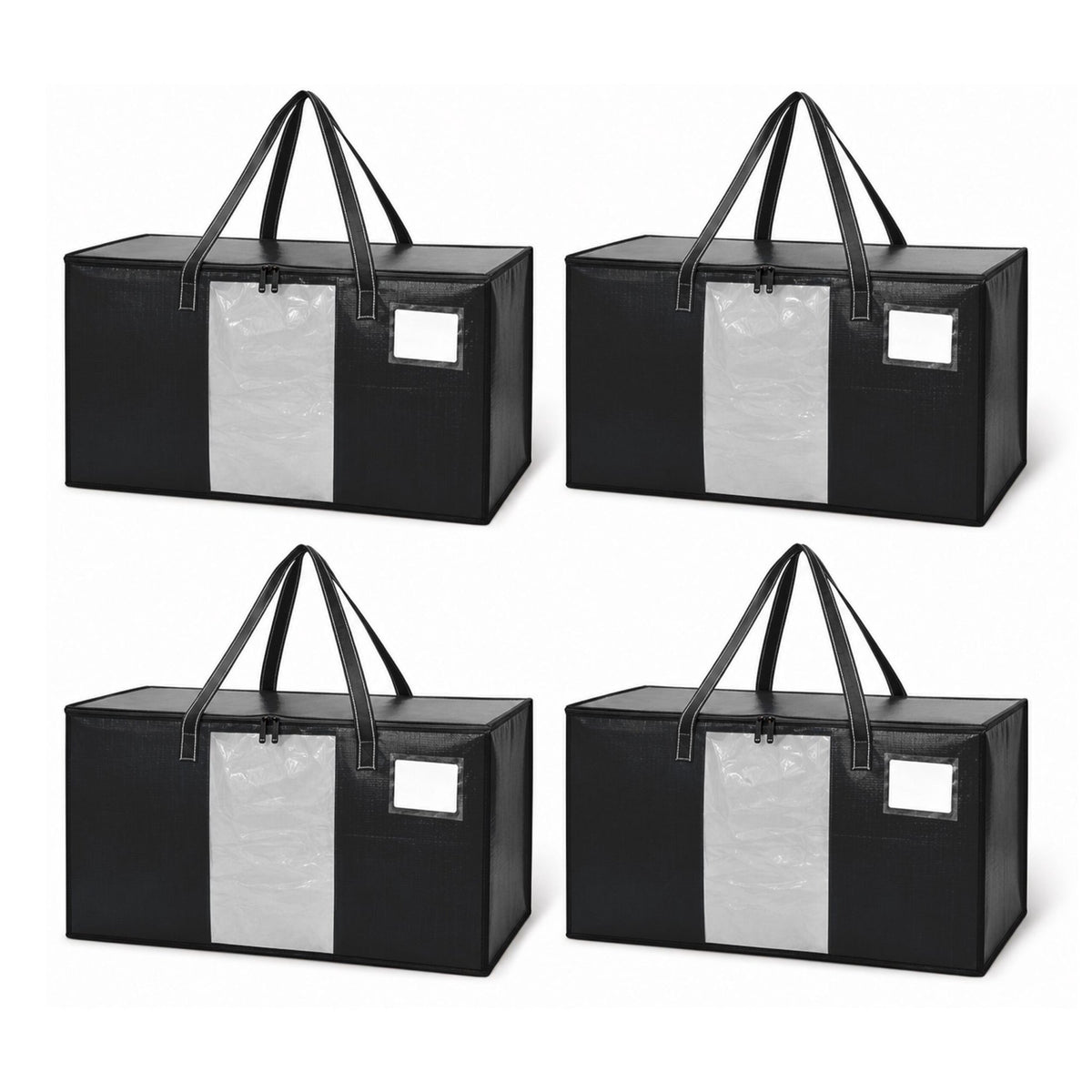 100L Black Storage Bags, Set of 4 – Waterproof, XXL Size