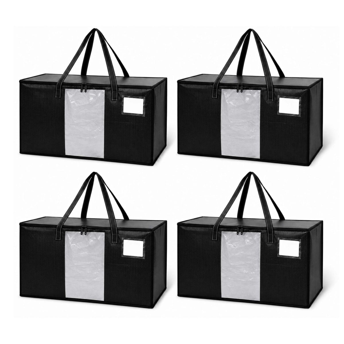 100L Black Storage Bags, Set of 4 – Waterproof, XXL Size