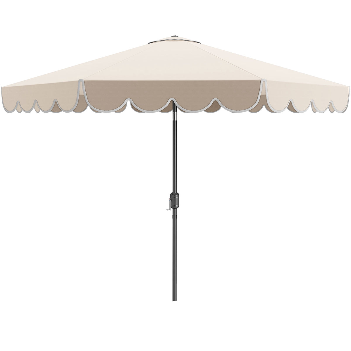 10 Ft Patio Umbrella, Crank Tilt, Vented Canopy, Beige