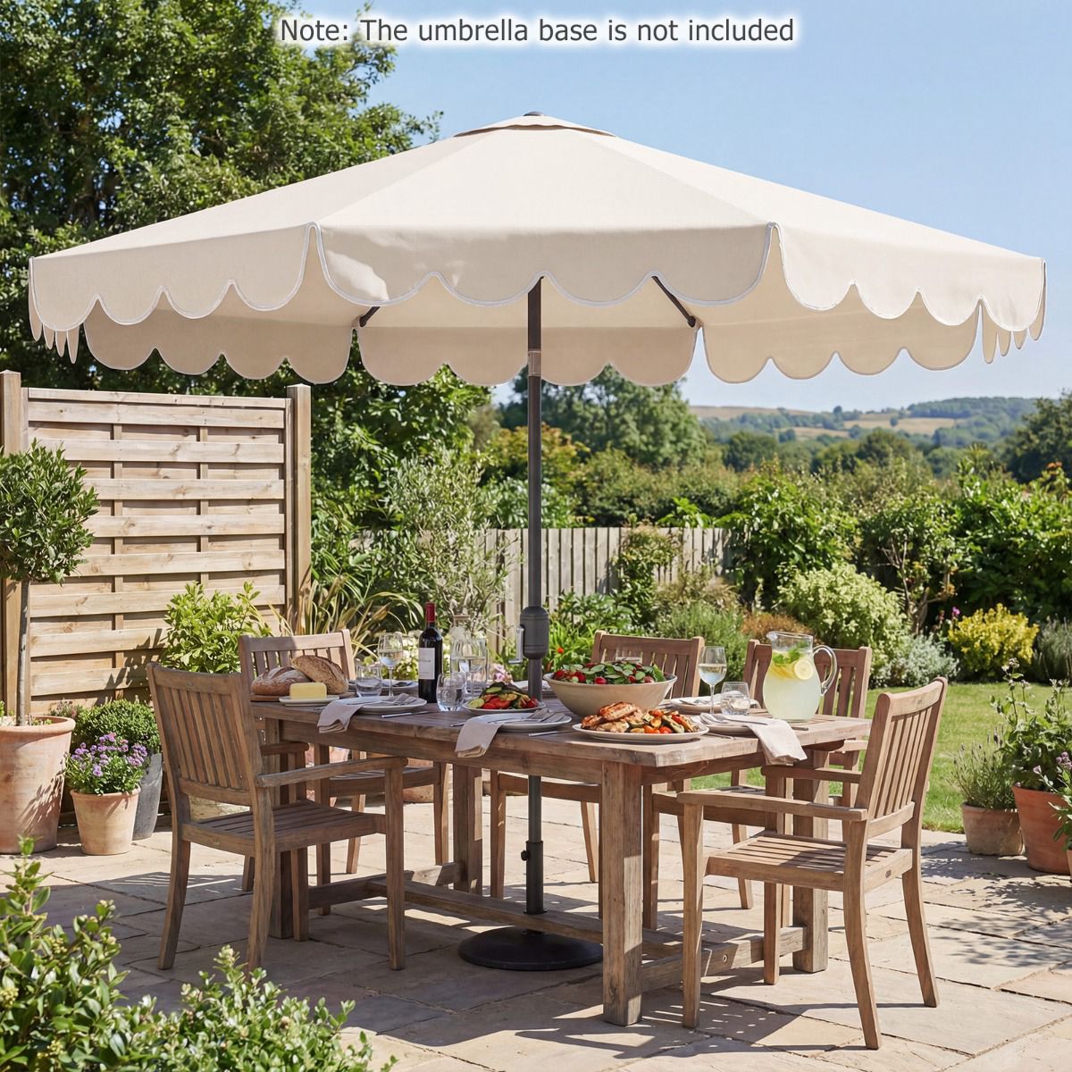 10 Ft Patio Umbrella, Push-Button Tilt, Crank, Beige
