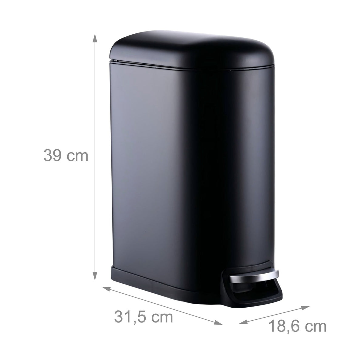10 Litre Metal Pedal Bin – Soft-Close, Removable Bucket