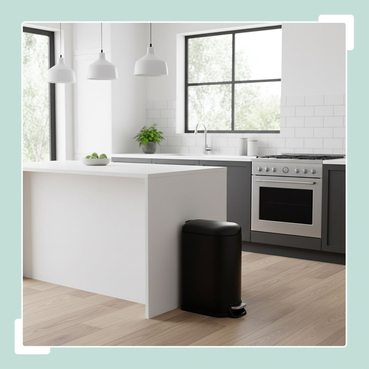 10 Litre Metal Pedal Bin – Soft-Close, Removable Bucket