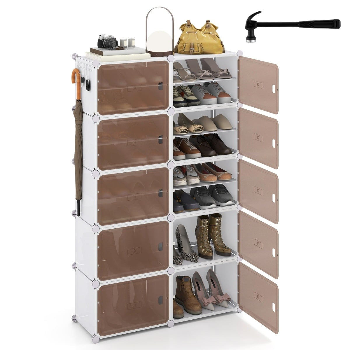 10-Tier Shoe Rack with Adjustable Shelves for 40 Pairs