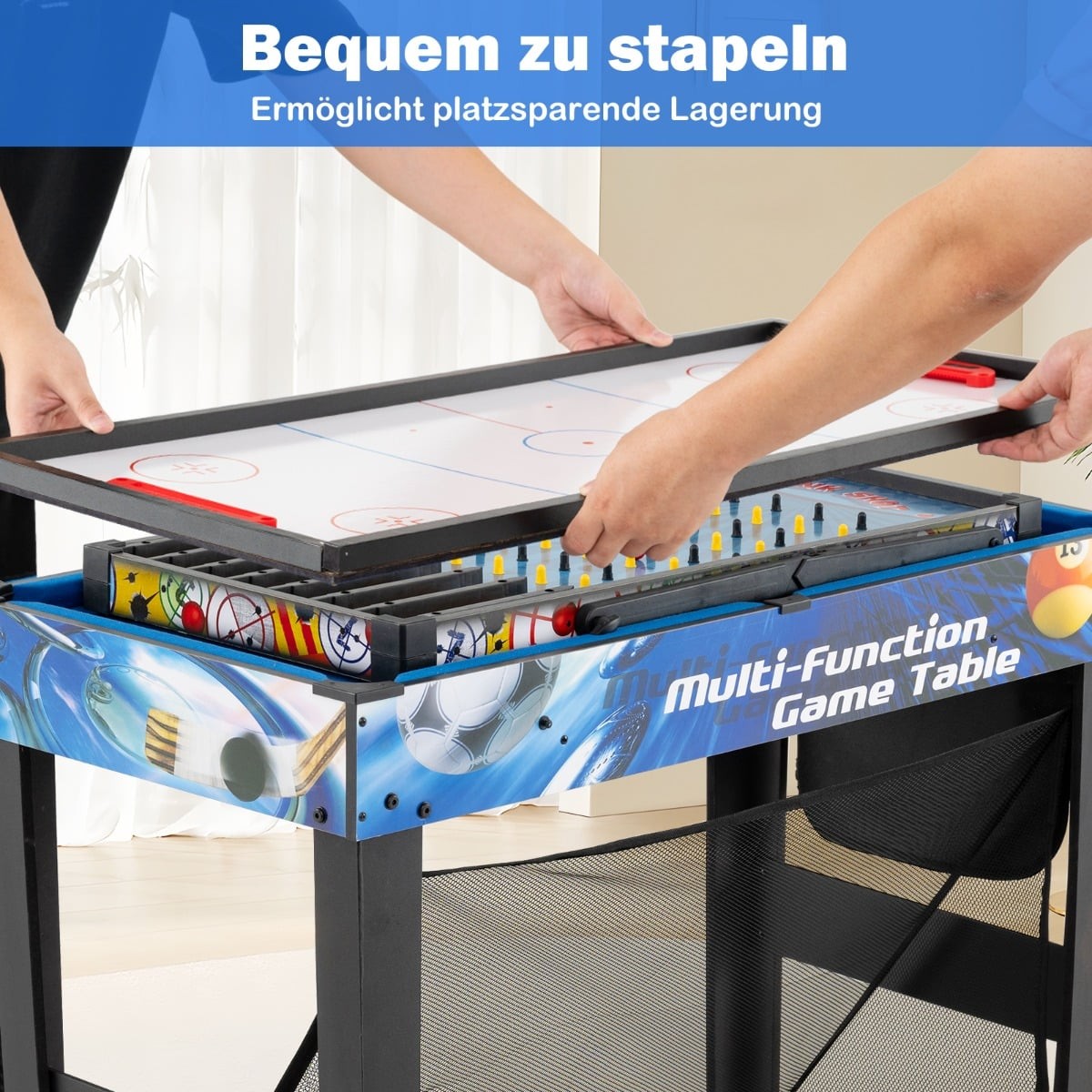 10-in-1 Multi-Game Table Set with Billiards, Hockey, Table Tennis