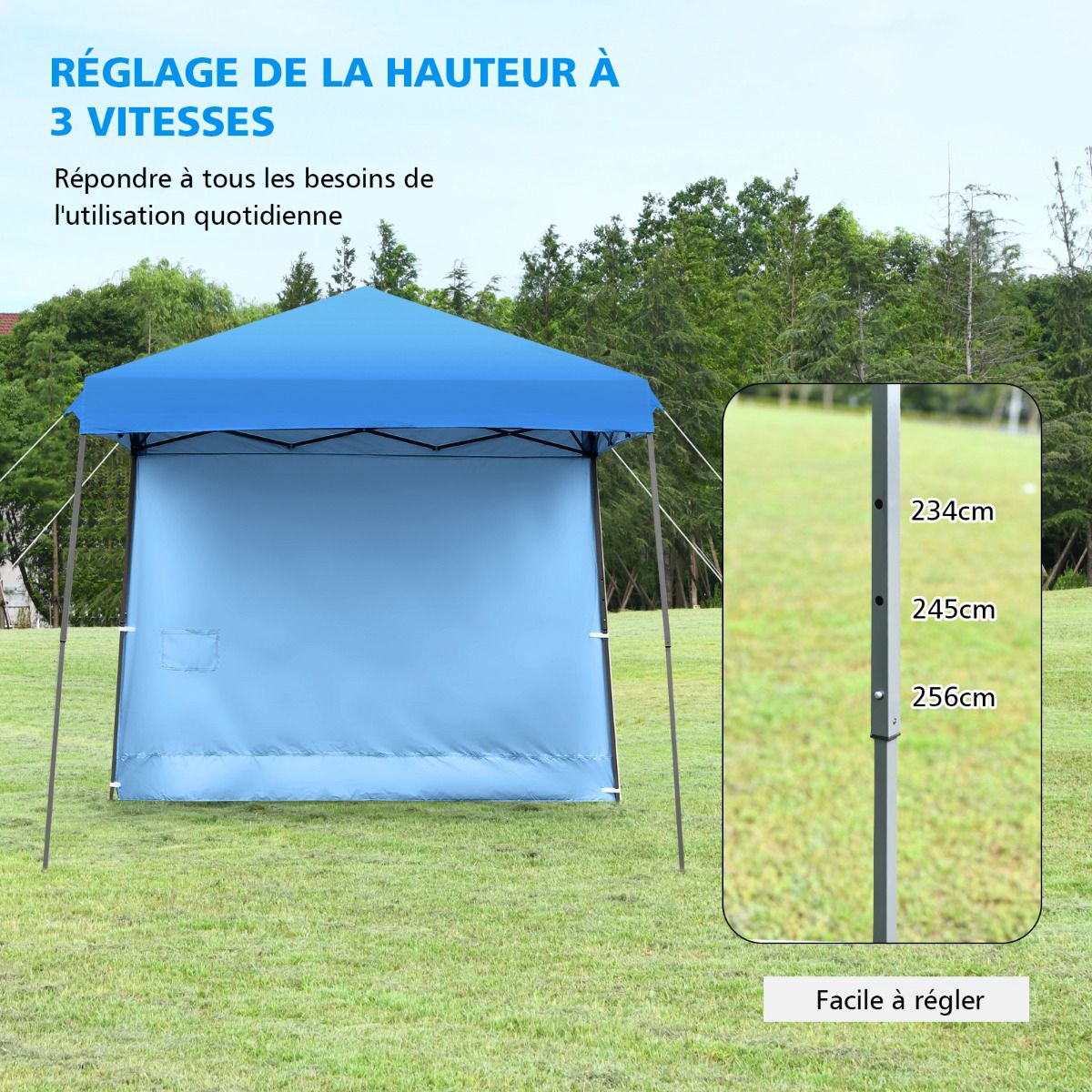 10x10 Pop Up Canopy Tent With Sidewall, Wheeled Bag