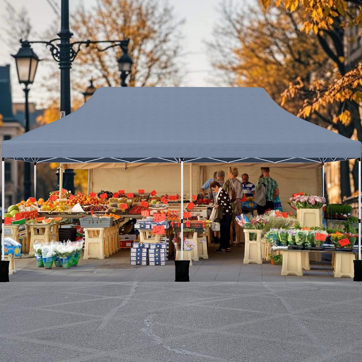10x20 Pop-Up Canopy Tent, Adjustable Height, Carry Bag