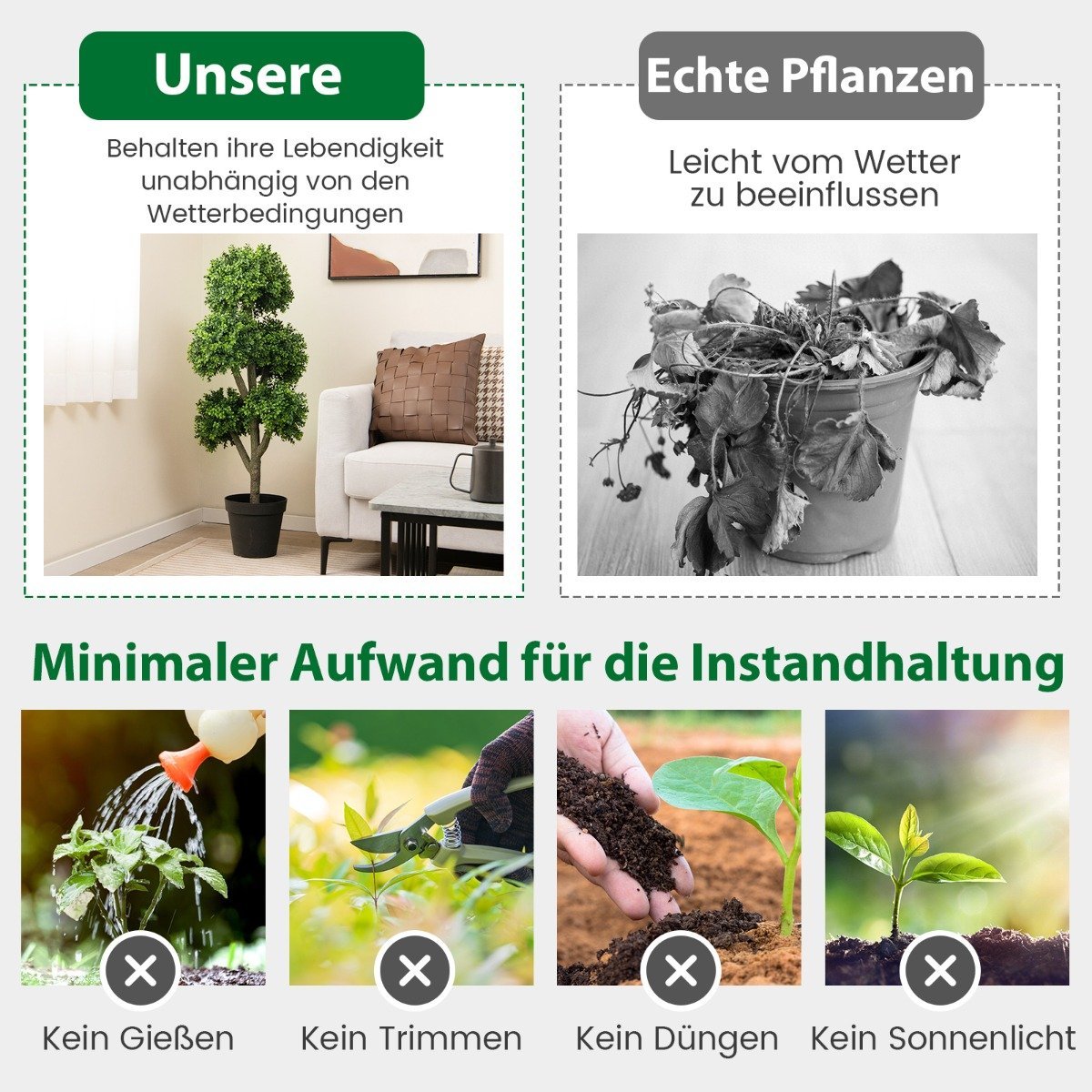 115 cm artificial boxwood in a pot with 5 balls artificial plant decorative plant ball tree
