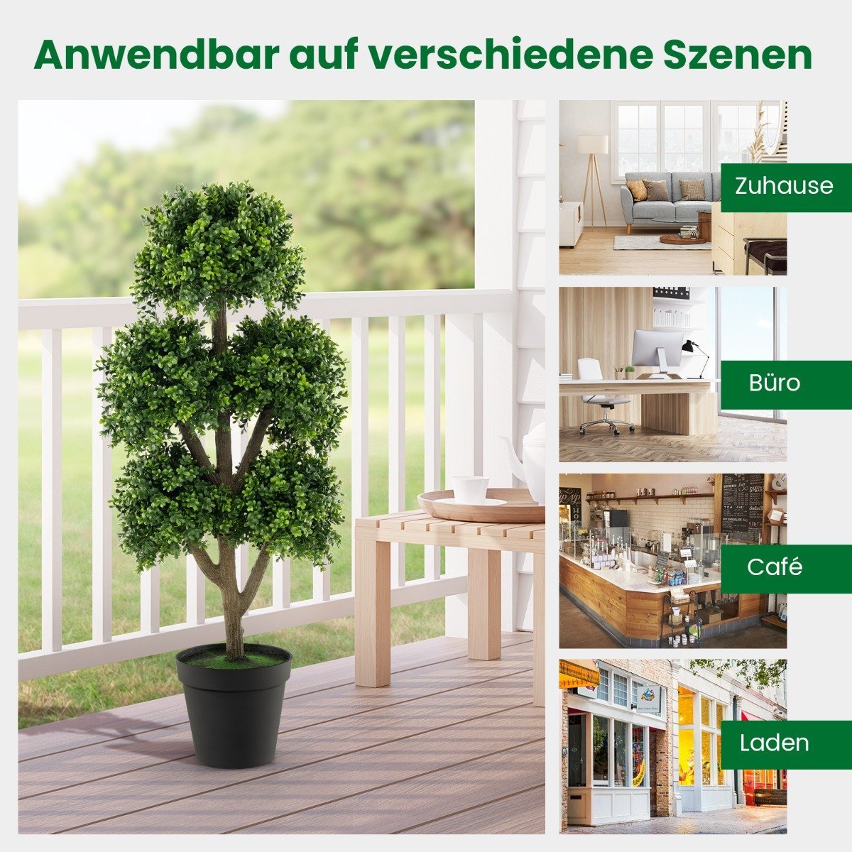 115 cm artificial boxwood in a pot with 5 balls artificial plant decorative plant ball tree