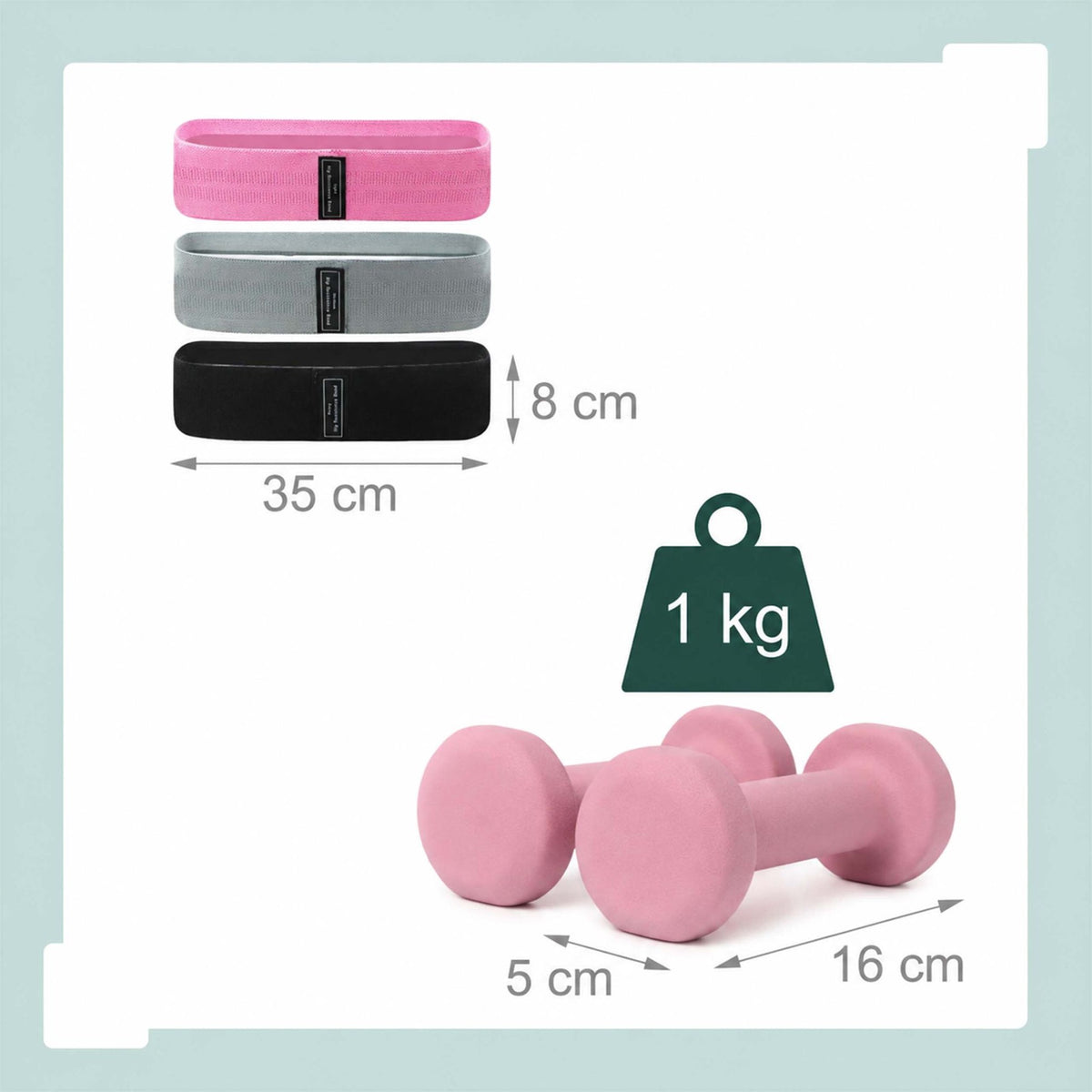 11-Piece Pilates Set with Ring, Ball, Bands, Dumbbells