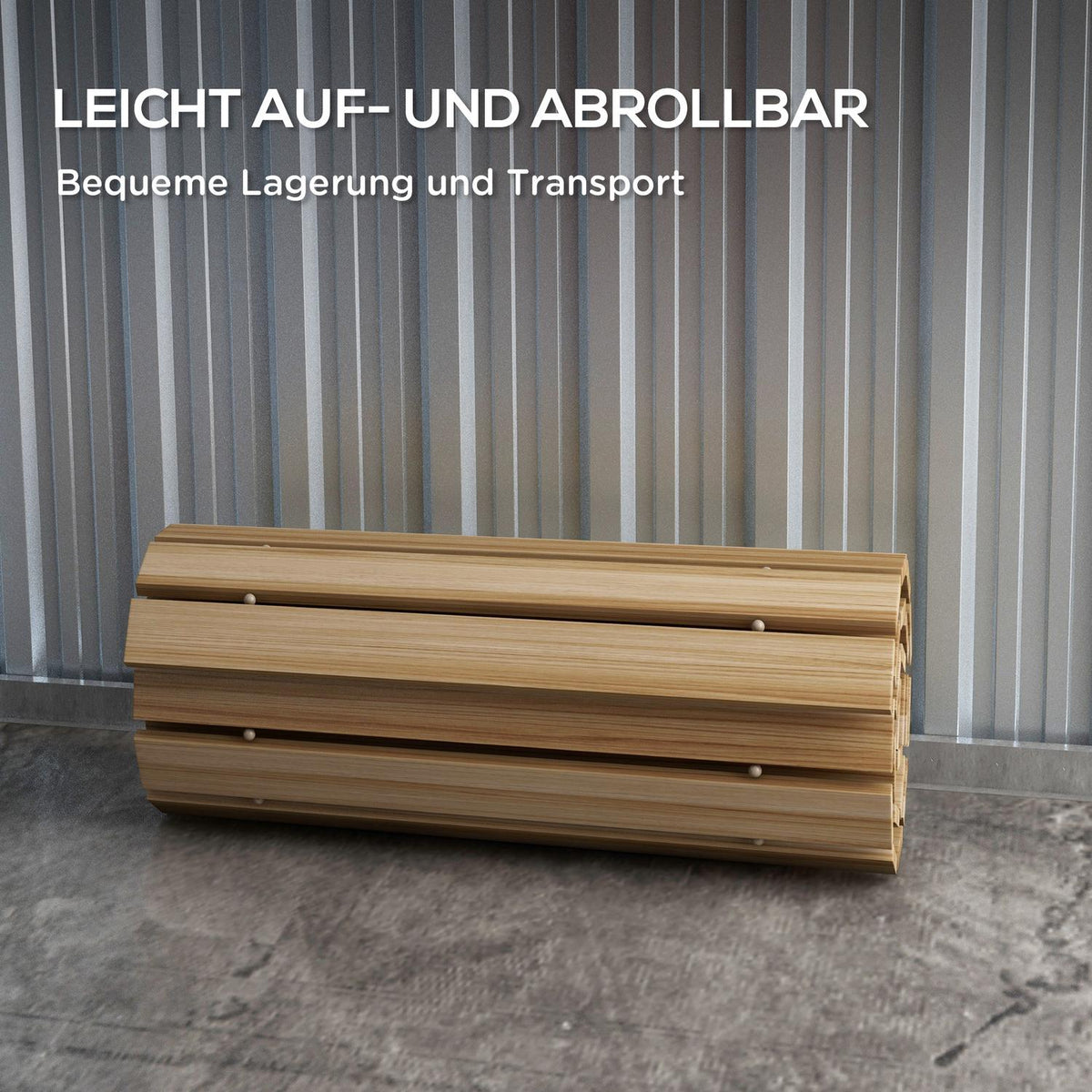 120 Cm Garden Path, Roller Path, Garden Step, Decorative Wooden Step Made Of Fir Wood, For Garden, Balcony, Natural