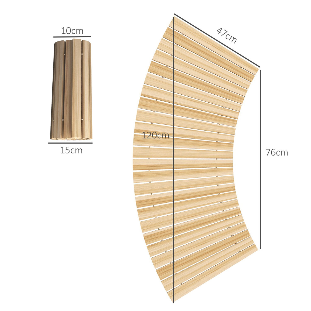 120 Cm Garden Path, Roller Path, Garden Step, Decorative Wooden Step Made Of Fir Wood, For Garden, Balcony, Natural