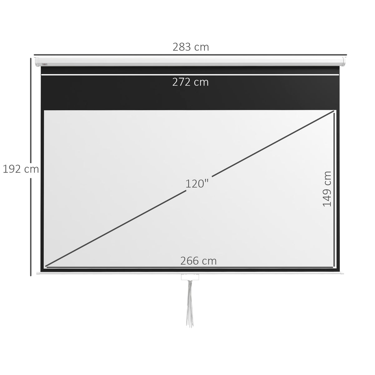 120-Inch Projector Screen, 16:9, Wall/Ceiling Mount