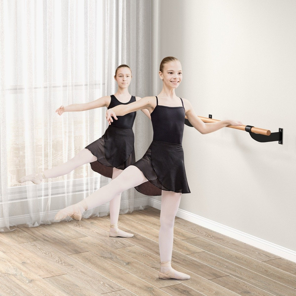 120cm Long Dance Bar Wall Mounted Ballet Bar Ballet Equipment Fixed Height Fitness Bar