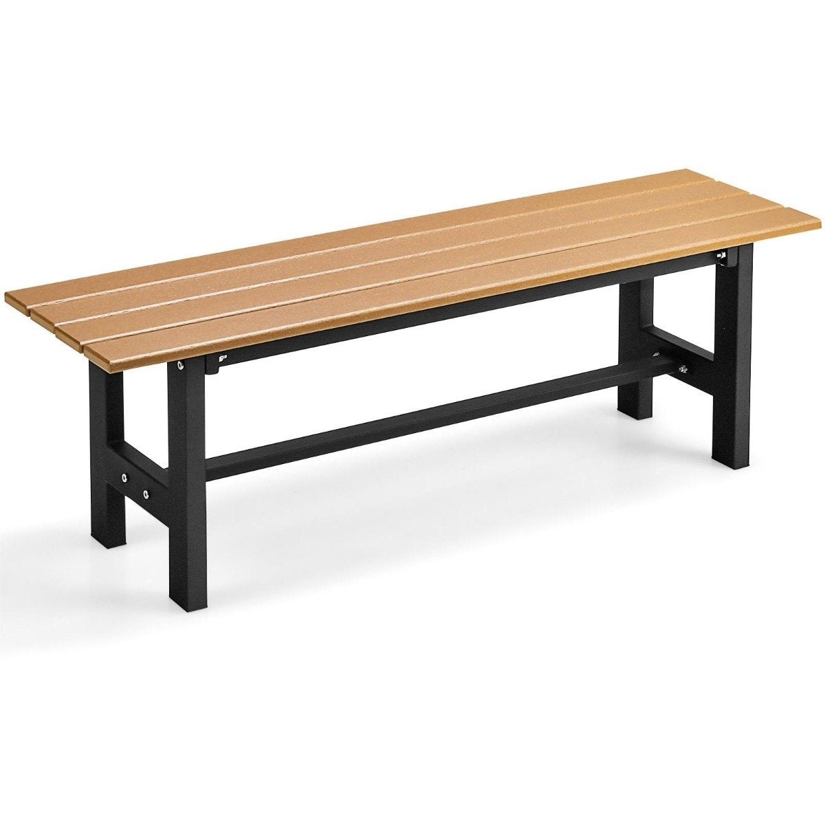120 cm garden bench, 2-seater bench, load-bearing up to 300 kg, all-weather park bench made of HDPE brown