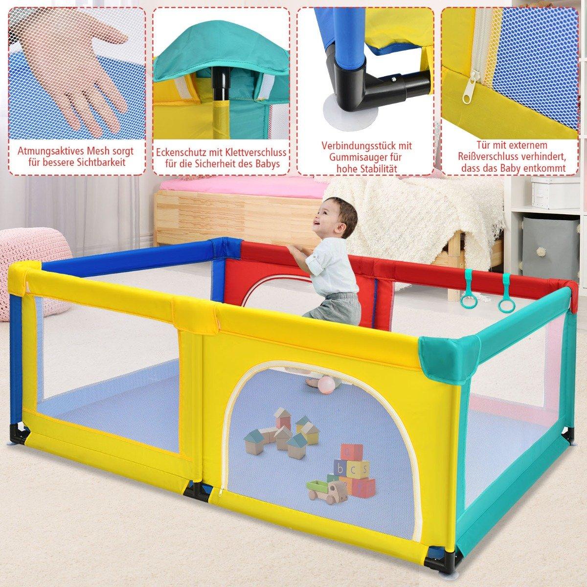120 x 190 cm baby playpen with 50 play balls playpen with net and zipper
