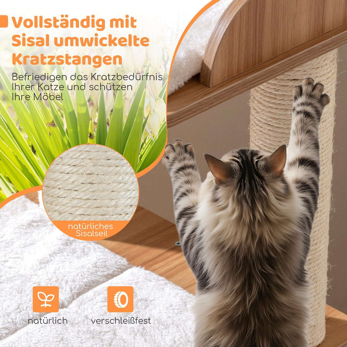 122 cm Cat Tree with 2-Story Condo & Sisal Posts