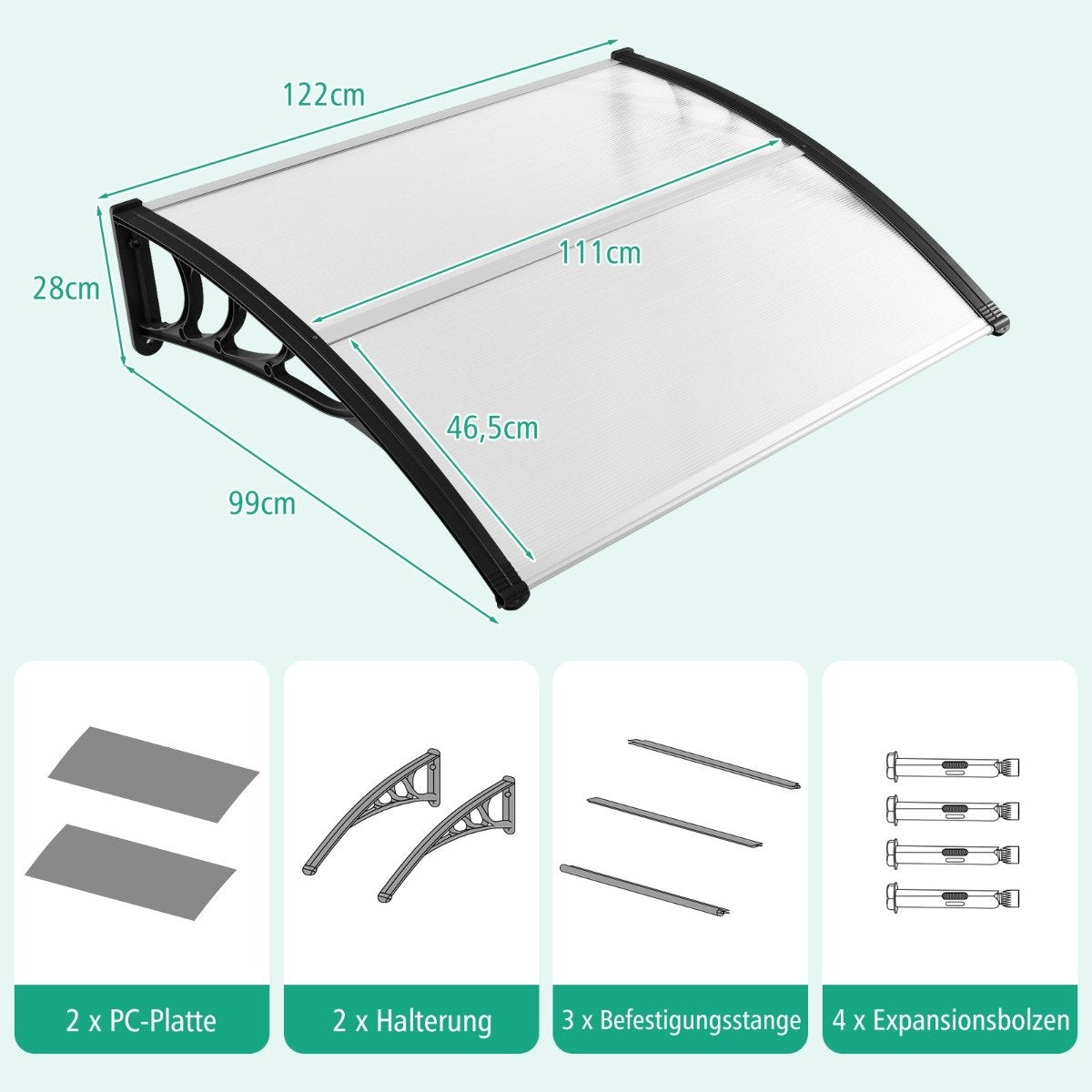 122 x 99 cm canopy for front door canopy front door canopy desk canopy black
