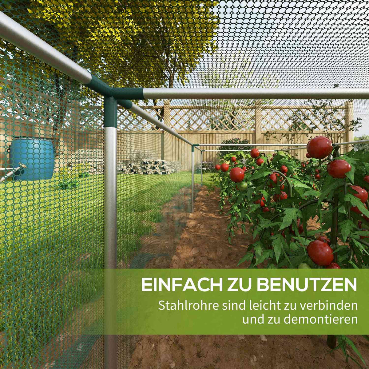 1.25M X 3.73M Garden Net, Plant Protection Tent With Zipper Door, Insect Net, Windproof Vegetable Net, Pest Protection Net