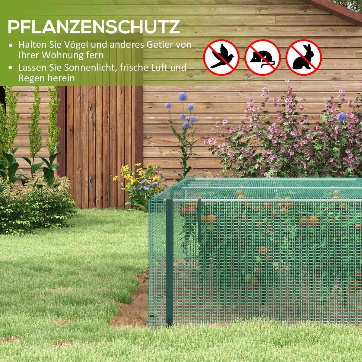 1.25M X 3.73M Garden Net, Plant Protection Tent With Zipper Door, Insect Net, Windproof Vegetable Net, Pest Protection Net