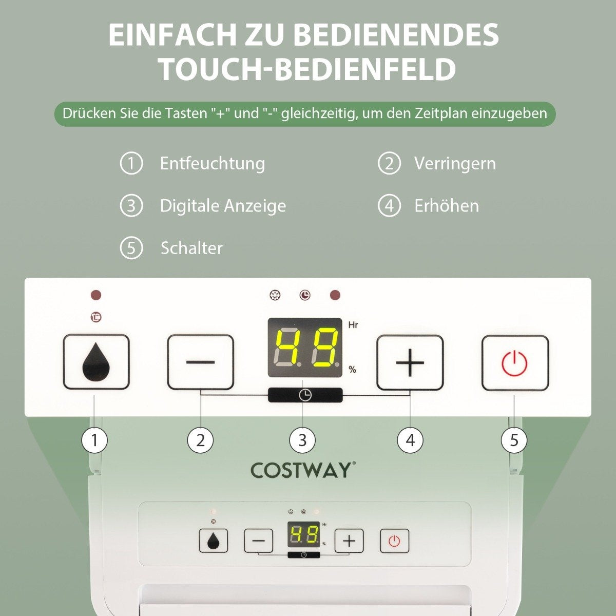 12L Dehumidifier with 24H Timer, 2.2L Tank for 10-15m² Rooms