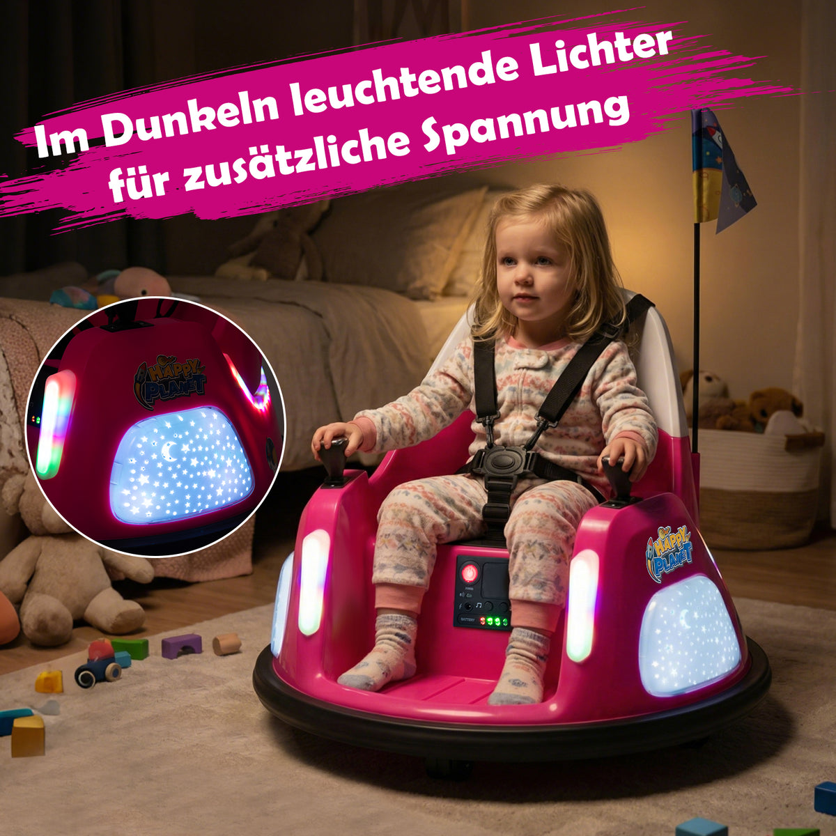 12V Kids Electric Bumper Car with Remote, Pink