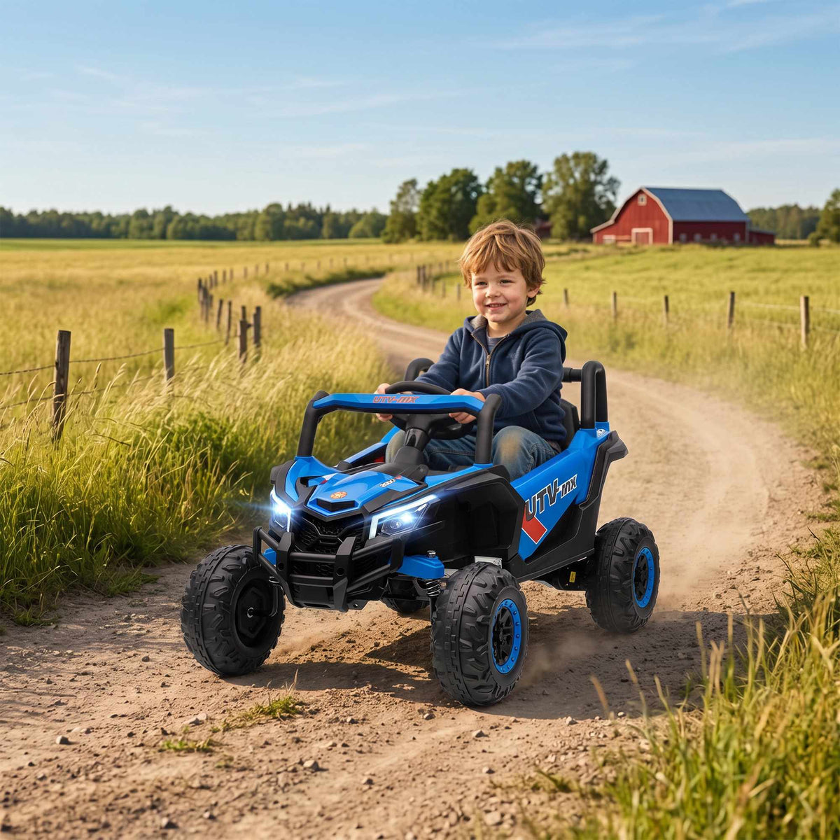 12V Kids Electric Car with Remote, Blue, Ages 3-5