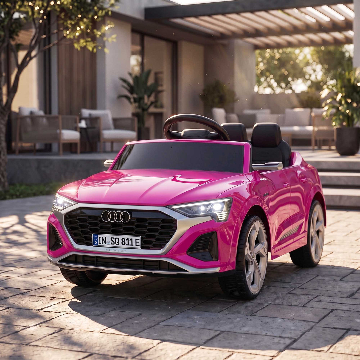 12V Kids Electric Car with Remote, Pink, Audi Design