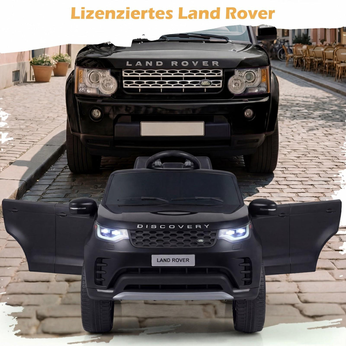 12V Kids Electric Ride On Car, Remote, LED, Music, Black