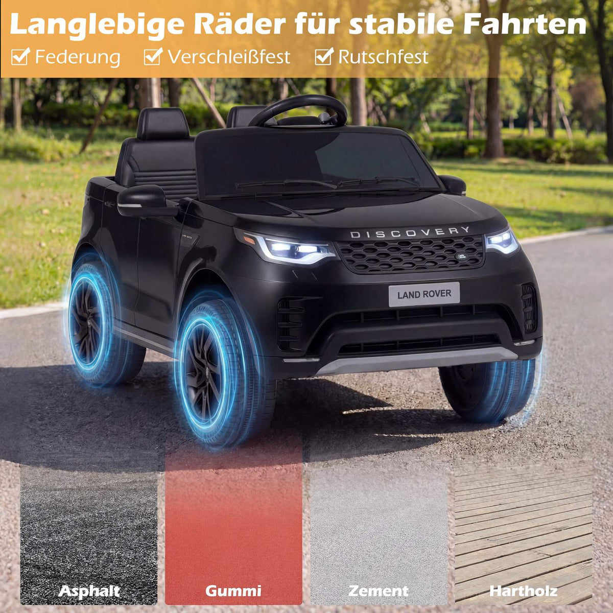 12V Kids Electric Ride On Car, Remote, LED, Music, Black