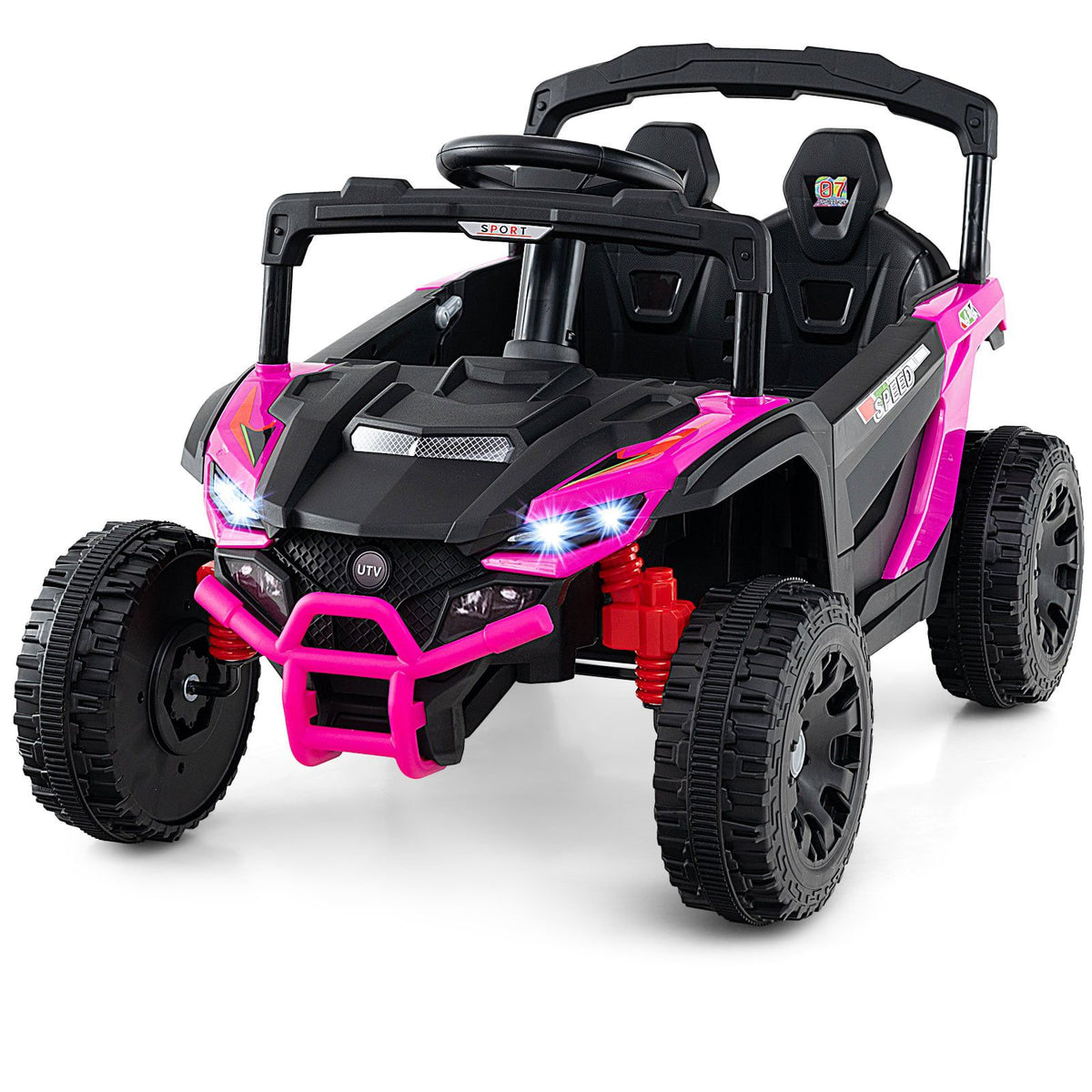 12V Kids Electric UTV Truck with Remote Control, Pink
