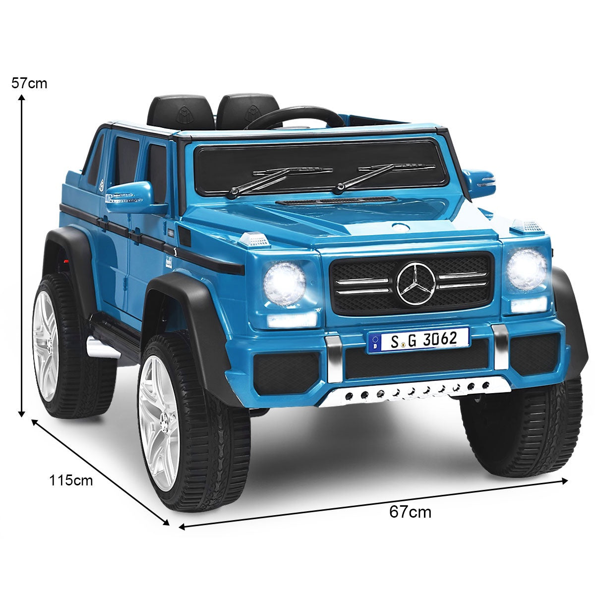 12V Ride-On Car With Remote Control, Suspension, Blue