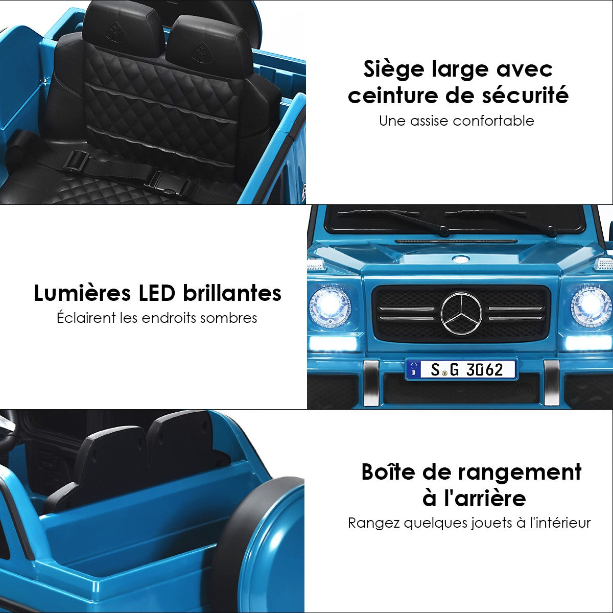 12V Ride-On Car With Remote Control, Suspension, Blue