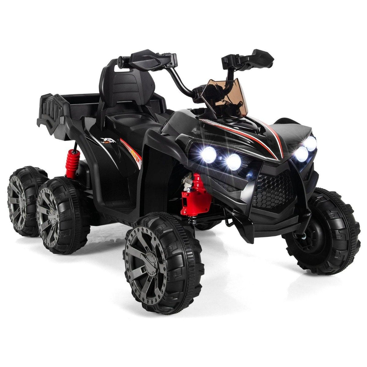 12V electric children's quad with storage space & LED lights mini electric quad 3-6 km/h black