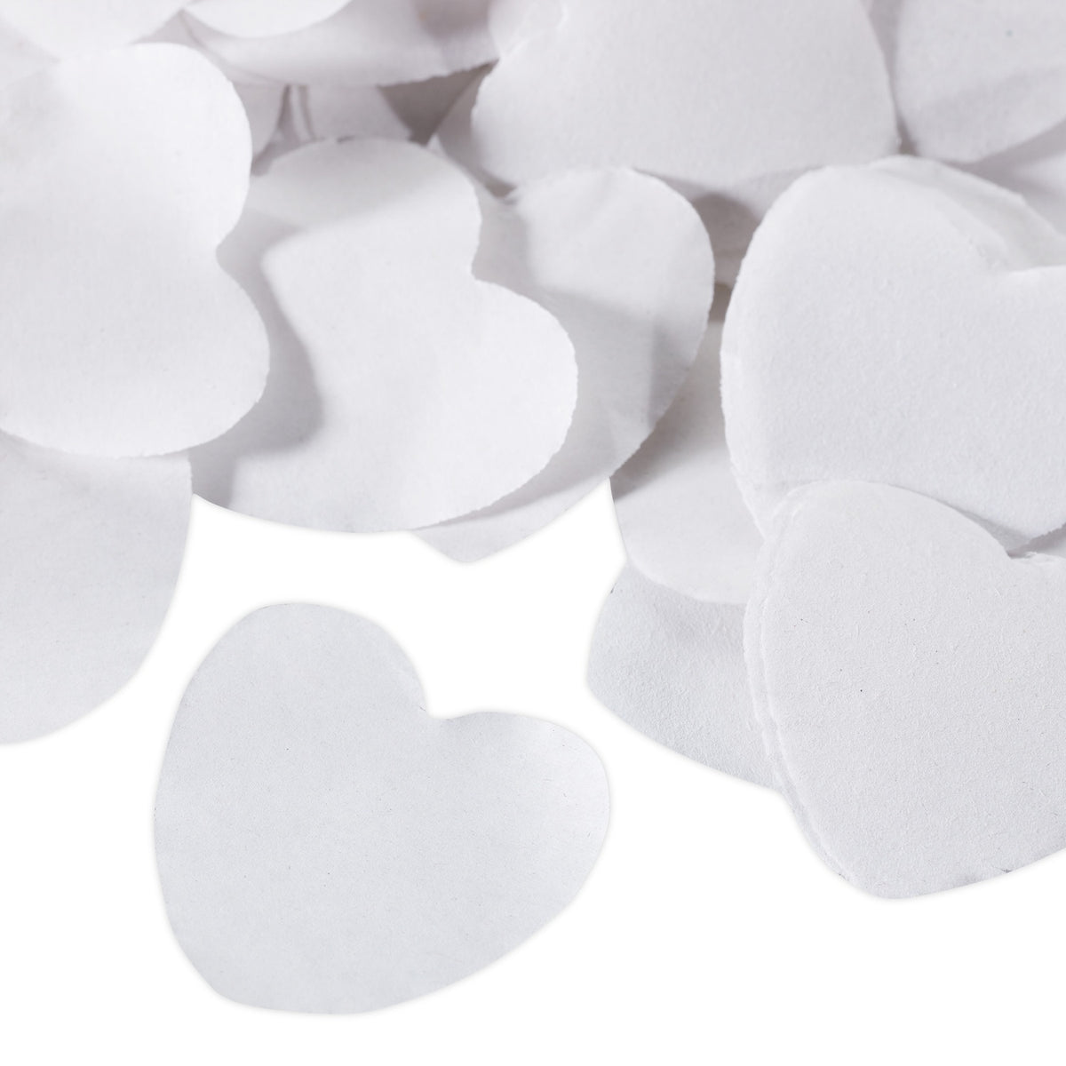 12x Party Popper White Hearts