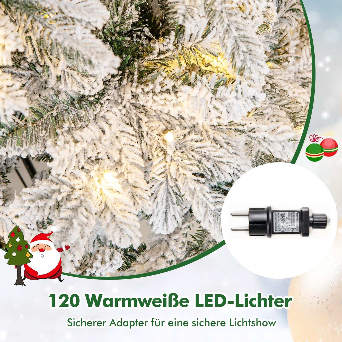 135 cm Artificial Christmas Tree with LED Lights