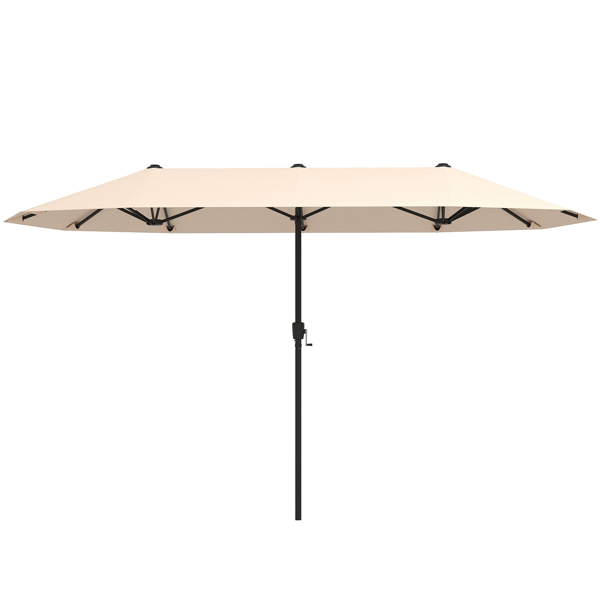 13 Ft Double-Sided Patio Umbrella, Crank, Beige
